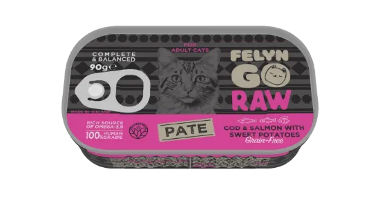 Picture of Felyn Go Raw C&B Cod & Salmon With Sweet Potatoes Pate For Cats 90g