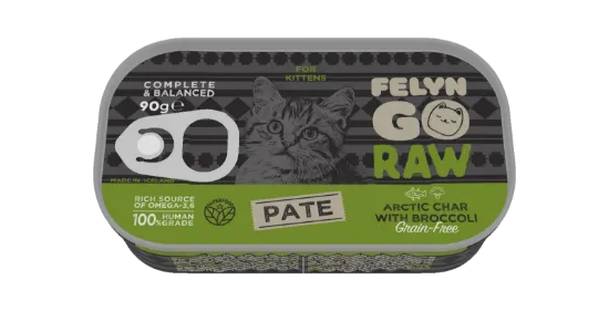 Picture of Felyn Go Raw C&B Arctic Char With Broccoli Pate For Kittens 90g