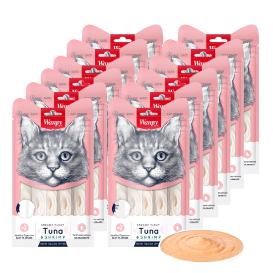 Picture of Wanpy Creamy treat Tuna & Salmon 1 carton * 12 Pouches